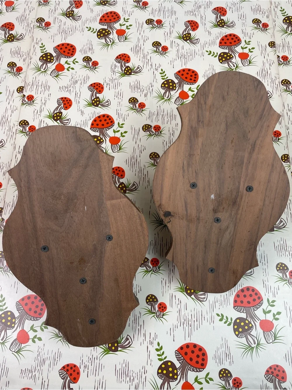 Handmade Wooden Pair of Shelves MCM Trinket Display